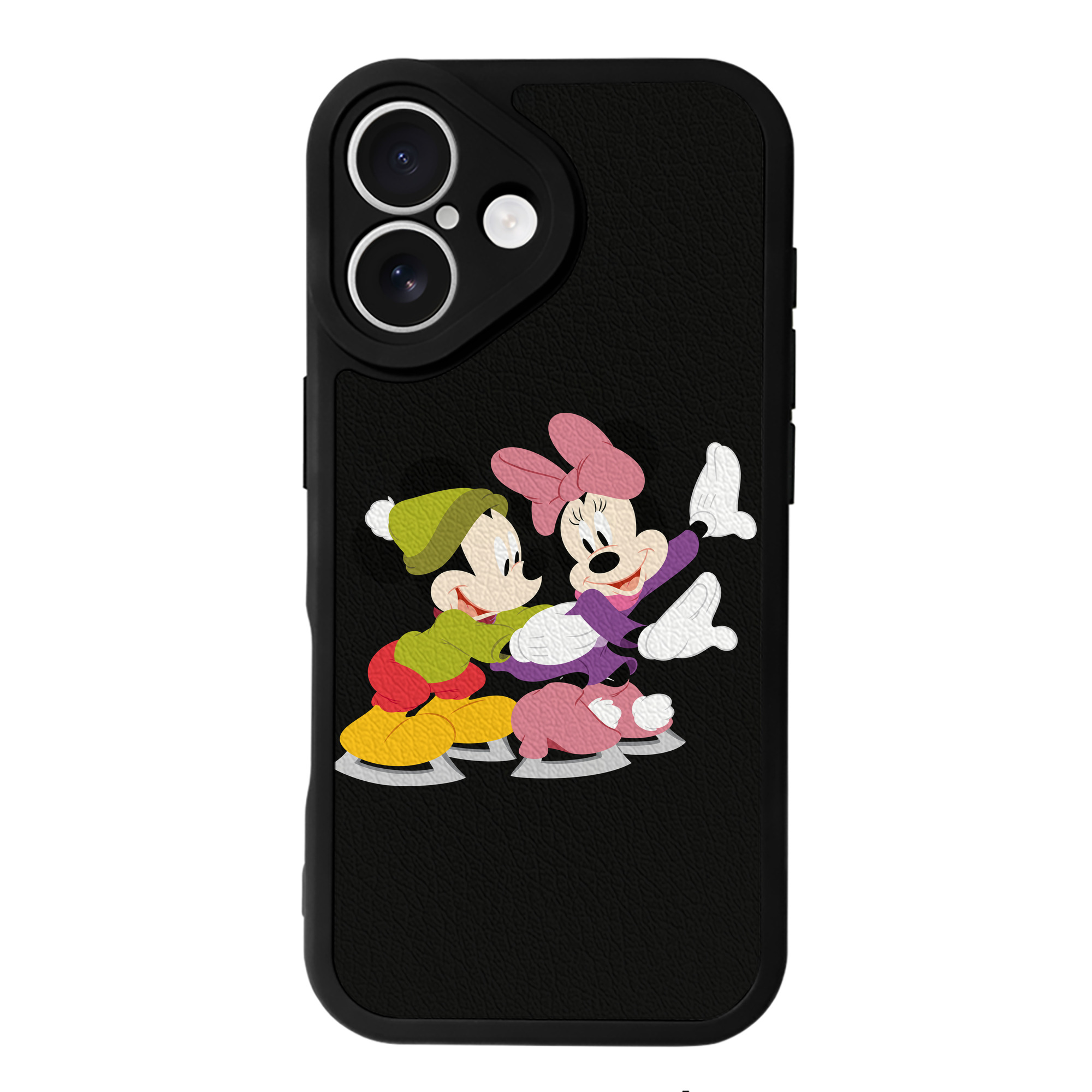 （画像用） ミッキーマウス Mickey Mouse 【iPhone 16シリーズ対応】シリコンスマホケース（レザー調） 材質：シリコン